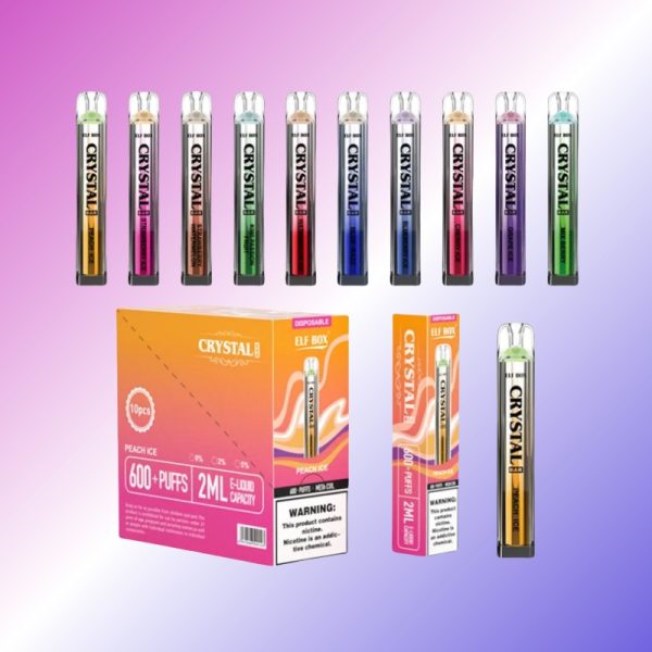 Cheap Elf Box Crystal 600 Puffs Disposable Vape Pen With Low Nicotine